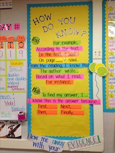 a bulletin board with writing on it that says how do you know? and other words