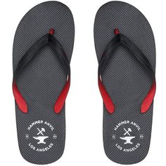 FREE SHIPPING Men's Flip-flops Beach Thong Sandals By Hammer Anvil MSRP $24.50 Our comfortable and stylish beach flip-flops will be your favorite casual sandals this summer! Product Features Manmade Materials Casual summer sandals Soft and flexible 5/8" sole Soft rubber thong strap Lightly textured footbed and treaded outsole to prevent slippage Available in solid colors or beach scenery prints 'Beach' features a sunny seashore beach image with green thong straps to complement the blue green oce Non-slip Black Flip Flops For Outdoor Activities, Non-slip Flip Flops For Surfing And Beach Season, Non-slip Flip Flops For Surfing During Beach Season, Durable Casual Summer Flip Flops, Durable Casual Beach Flip Flops, Casual Durable Flip Flops For Beach, Summer Outdoor Slip-resistant Slippers, Durable Black Sandals For Summer, Adjustable Black Flip Flops For Surfing