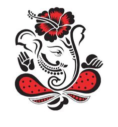 an elephant with flowers on its head in the form of a flower, is depicted