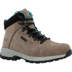 The Georgia Boot Eagle Trail womens hiker boot is great for rugged casual wear or light industrial work environments. The grey full-grain leather upper has combination hardware and a padded tongue and collar. The interior of this 5-inch lightweight waterproof hiker boot is equipped with a waterproof membrane and lined in a high-performance mesh material. The removable insole is made from polyurethane foam that provides both responsive cushioning and shock absorption with each step. Below the ins Gray Waterproof Lace-up Boots, Gray High-top Hiking Boots, High-top Gray Hiking Boots, Insulated Gray Hiking Boots, Gray Waterproof Walking Boots, Gray Waterproof Boots For Walking, Gray Insulated Waterproof Boots For Hiking, Gray Lace-up Boots For Outdoor Work, Insulated Gray Waterproof Boots For Hiking