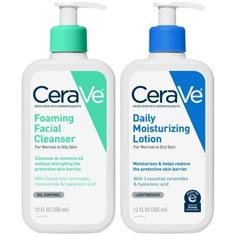 CeraVe Foaming Face Wash + Daily Moisturizing Lotion Bundle, 12 oz CeraVe is the #1 Dermatologist Recommended Skincare Brand, offering a range of products suitable for various skin types and needs. Our Daily Moisturizing Face & Body Lotion is a lightweight, oil-free moisturizer with hyaluronic acid that locks in moisture and helps restore the skin's protective barrier. It's fragrance-free, non-comedogenic, and certified by the National Eczema Association. Our moisturizing lotion is suitable for Cerave Cleanser, Daily Moisturizing Lotion, Dermatologist Recommended Skincare, Moisturizing Face, Foaming Face Wash, Oil Free Moisturizers, Moisturizing Lotion, Skin Cleanse, Skincare Brand