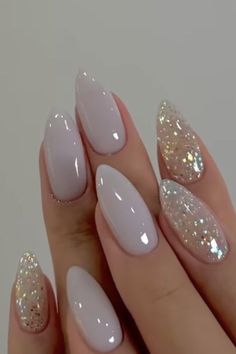 Winter is in full swing! I'm sharing a round up of white nails that you can wear throughout winter, perfect for the holiday season as well. Sophisticated Nails, Milky Nails, Her Nails, Pearl Nails, White Nail Designs, Prom Nails, Classy Nails, Purple Nails, Acrylic Nail Designs