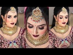 a woman in red and gold makeup looks like she's getting ready for her wedding