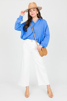 This casual, cute top features a relaxed fit and an elastic band along the hem. Raw edge detailing adds to the laid-back vibe Relaxed Cotton Tops With Frayed Hem, Casual Tops With Frayed Hem And Relaxed Fit, Spring Tops With Frayed Hem For Casual Gatherings, Casual Tops With Frayed Hem For Loungewear, Long Sleeve Tops With Elastic Waistband And Relaxed Fit, Casual Tops With Frayed Hem For Day Out, Casual Top With Frayed Hem For Day Out, Relaxed Fit Tops With Elastic Waistband For Fall, Versatile Tops With Elastic Waistband For Spring