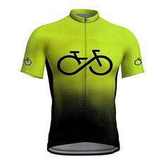 a yellow and black bicycle jersey on a white background