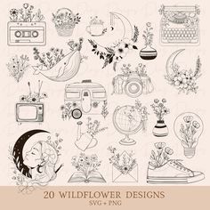 20 wildflower designs svg files