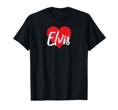 PRICES MAY VARY. Novelty Tee Shirt For Anyone Who Loves Elvis Unique Valentine Date Birthday Christmas Xmas Present Gift Cute Custom Boyfriend & Girlfriend Crush Nickname Husband & Wife Couples Matching Clothes Related For A Person Named Elvis Lightweight, Classic fit, Double-needle sleeve and bottom hem I Love Elvis, Valentine Date, Matching Clothes, Heart Tee, Unique Valentines, Gift Cute, Couples Matching, First Name, Present Gift