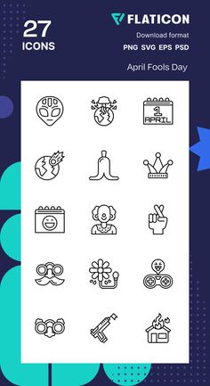 the flat icon pack includes 25 different icons