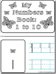 a book with butterflies on it and the words, my numbers are 1 to 10