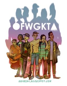 a group of people standing next to each other with the words fwgta on them