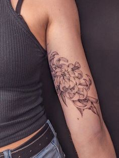 Check tattoos from various tattoo artists around the world, all in one place. Chrysanthemum Tattoo On Shoulder, Chrysanthemum Forearm Tattoo, Chrysanthemum Shoulder Tattoo, Red Chrysanthemum Tattoo, Crysanthemum Tattoo Simple, Chrysanthemum Tattoo Shoulder, Chrisantemum Flower Tattoo, Chrysanthemum Tattoo Design