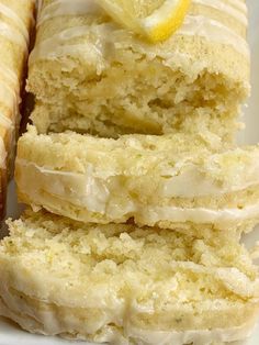 slices of lemon pound cake on a plate