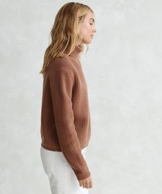 Cropped Turtleneck Clay Jenny Kayne, Classic Turtleneck, Cropped Turtleneck, Jenni Kayne, Cashmere Turtleneck, Charcoal Color, Made In China, Design Details, Sweaters & Cardigans