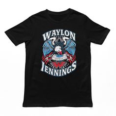 Waylon Jennings Lonesome Throwback Retro Rock N Roll Concert Short Sleeve Tee Shirt. Adult Size Shirt Made From 100% Pre-Shrunk Medium Weight Cotton. Every Item We Sell Is Original Brand New. If An Item Is Designated As "Distressed", The Design Contains Intentional Skips And Voids Which Give The Item A Worn-In Or Vintage Look. These Are Part Of The Actual Design And Do Not Reflect Poor Printing. Waylon Jennings Shirt, Band Logo T-shirt Short Sleeve Fan Apparel, Music-themed Fan Merchandise Short Sleeve Shirt, Rock And Roll Cotton T-shirt With Short Sleeves, Rock And Roll Short Sleeve T-shirt With Text Print, Waylon Jennings, Vintage Looks, Short Sleeve Tee, Tee Shirts