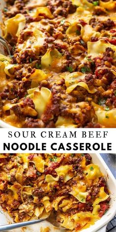 a casserole dish with meat and cheese in it is ready to be eaten