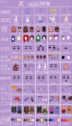 a poster with different types of people's avatars and their names on it