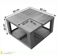 a table that has measurements for the top and bottom part of it, with one side missing