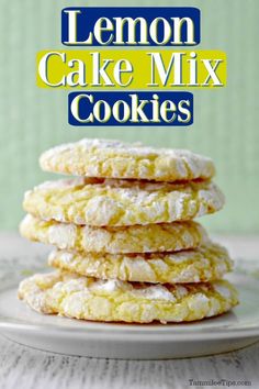 lemon cookies stacked on top of each other