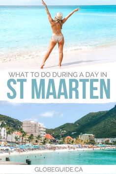 the beach with text overlaying what to do during a day in st maarten