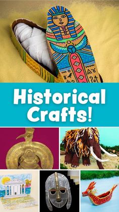 the cover of historical crafts is shown with images of ancient artifacts and other things in it