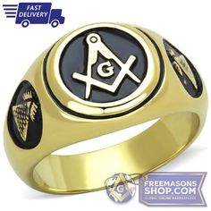 Gold Masonic Ring Stainless Steel  In Stock: Ships in 1 dayCategory: RingMa... {  #Home #ShopFootwear #BaseballShoes #BasketballShoes #FootballShoes #GolfShoes #KicksForACause #LacrosseShoes #LifestyleFootwear #PaintedShoes #ReadyToShip #RunningShoes #TrackAndFieldShoes #SignatureCollection #KingOfJUCO #EricSim #MiggyLocker #MiguelRojas #PitchingNinja #RobFriedman #SkateboardingShoes #Slides #Sandals #SoccerShoes #SoftballShoes #TennisShoes #WeddingShoes #CreateYourOwnDesign #OrderForm #Pric... Chest Jewelry, Freemason Ring, Steel Stamp, Mens Gold Rings, Luxe Jewelry, Stainless Steel Ring, Ring For Men, Men's Jewelry Rings