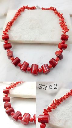 "These handcrafted coral necklaces are made with either green or red coral. Simply choose your style from the drop down menu. Thank you for looking.   NOTE: Gemsicles' gold-filled, rose/gold-plated, antiqued, matte, silver and rhodium jewelry is cadmium-free, lead-free and nickel-free. Also, our plated jewelry is dipped in a special coating to help prevent fading. :) STYLE 1 - 19 inch green coral necklace with a rhodium toggle clasp STYLE 2 - 18 inch red coral necklace with a rhodium toggle clas Red Coral Beaded Necklaces With Large Beads, Beaded Red Coral Necklaces In Coral Color, Coral Beaded Necklaces In Red Coral, Coral Beaded Necklace In Red Coral, Coral Beaded Necklaces With Polished Red Coral Beads, Coral Red Beaded Necklaces With Polished Beads, Red Coral Beaded Necklace, Handmade Red Shell Necklace For Gift, Gift Beaded Necklace With Red Coral And Lobster Clasp