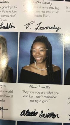 three pictures of two women with long hair and one has an ad for their name