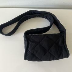 New Without Tags Zip Closure 100% Recycled Polyester H 5" X W 8" X D 2.5" Strap Drop: 18" Cos Bags, Diamond Bag, Over The Shoulder Bags, Woven Handbags, Quilted Crossbody Bag, Swim Shoes, Handbag Black, Zipped Bag, Orange Bag