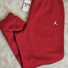 Brand New, Never Worn, With Tags, Nike Jordan Essentials Fleece Pant Red Winter Sports Joggers, Winter Sportswear Red Bottoms, Red Sports Pants For Winter, Sporty Red Joggers For Winter, Sporty Red Sweatpants For Winter, Red Winter Sports Pants, Red Sport Bottoms For Fall, Red Fleece Athleisure Sweatpants, Red Winter Athleisure Pants