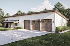 a two car garage is shown in this rendering