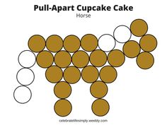 Horse Cupcake Cake Template, Horse Party Cake Ideas, Horse Party Cupcakes, Spirit Bday Party Ideas, Cupcake Horse Cake, Horse Pull Apart Cupcakes, Horse Cupcake Cake Pull Apart, Horse Party Food Ideas, Horse Cupcakes Ideas