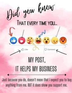 a pink background with emoticions on it and the words did you know that every time you post?