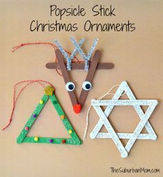 popsicle stick christmas ornament craft for kids to make with the star of david