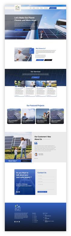 the website design for solar energy company