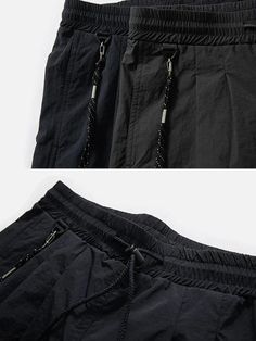 TALISHKO - Calça Casual Bordada Vintage Techwear Ankle-length Cargo Pants For Streetwear, Techwear Ankle-length Bottoms For Streetwear, Techwear Ankle-length Streetwear Pants, Techwear Ankle-length Pants For Streetwear, Ankle-length Techwear Bottoms For Streetwear, Black Wide-leg Parachute Pants For Streetwear, Black Ankle-length Cargo Pants In Techwear Style, Black Wide-leg Summer Cargo Pants, Black Wide-leg Cargo Pants For Summer