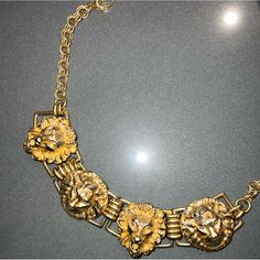 Gold Gucci Lion Choker. Very Rare. True Statement Piece. Never Worn More Than Three Times. Vintage Gucci Gold Jewelry, Vintage Gold Gucci Jewelry, Vintage Gucci Jewelry For Formal Occasions, Vintage Gucci Jewelry For Formal Events, Gucci Gold Chain Jewelry, Gucci Gold Metal Jewelry, Designer Gucci Jewelry For Party, Gucci Formal Chain Necklace, Gucci Designer Necklaces For Formal Occasions