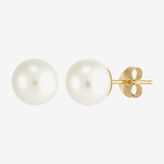 Classically elegant, these subtle stud earrings featuring a single cultured freshwater pearl will be your go-to staple for anything. Metal: 10K yellow goldPearl Type: Certified cultured freshwater pearlsCertified: Each piece in the Sofia certified cultured pearl collection is individually examined for qualityPearl Color: WhitePearl Size: 7-7.5mmBack: FrictionCare: Wipe CleanCountry of Origin: Imported Jewelry photos are enlarged to show detail.Disclaimer: Metal may be rhodium plated to enhance a Pearl Earrings Studs, Simple Pearl Earrings, Bday Wishlist, Angel Boy, Jewelry Photos, Simple Pearl, Prom Ideas, Pearl Collection, Pearl Earring