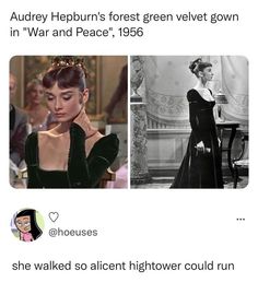 an image of two women in dresses and one has the caption that says, she walked so ancient hightower could run