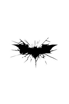 the dark knight logo is shown in black and white, with some scratches on it