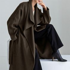 Stay warm and stylish this winter with our women's wool blend coat! Its belted waist cinches for a flattering fit, while the wrap design and loose style provide maximum comfort. This long coat will keep you cozy and chic all season long! Long sleeves Front Belt Closure Side-seam pockets 70% Wool, 30% polyester Machine wash, tumble dry ★★Please advise your Height and Weight, I will make sure you choose the right size. Long Wool Coat Women, Wool Long Coat, Wool Wrap Coat, Wool Coat Women, Wool Overcoat, Long Wool Coat, Sleeveless Short Dress, Wool Wrap, Plus Size Coats