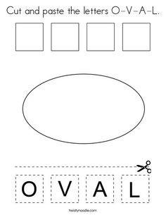 cut and paste the letters o - val to make it easier for children to learn how