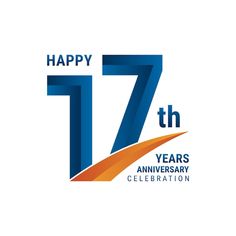 the 17th anniversary celebration logo for happy 70th years, with an orange and blue ribbon