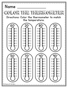 thermometer worksheet for students to practice their math skills with numbers and symbols