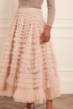 Hattie Ruffle Ankle Skirt Ankle Skirt, Tulle Ruffles, Net Skirt, Ballerina Dress, Create A Signature, Short Gowns, Needle Thread, Soft Tulle, Tulle Fabric