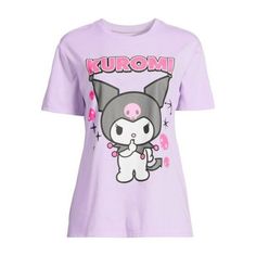 Hello Kitty And Friends Kuromi Graphic T-Shirt Juniors Xxl Purple New With Tags Show Your Love For Hello Kitty In This Kuromi Graphic Tee. If You're A Hello Kitty Fan, You Know Kuromi Deserves Love, Too! This Short-Sleeve T-Shirt Spreads The Fun With A Graphic Featuring Hello Kitty’s Friend Surrounded By Skulls And Stars. It's All In The Details With This Tee, Crafted In A Cotton And Polyester Blend You'll Want To Live In All Day. Approx Measurements: Bust 44" Waist 36.5" Hip 46" Material: 60% C Hello Kitty And Friends Kuromi, Hello Kitty And Friends, Really Cute Outfits, School Outfits, Cute Stickers, Purple Color, Ariel