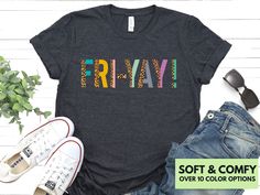 This Fri-Yay Shirt is the perfect gift for any Teacher! Every shirt is made with the highest quality materials and feels super soft and cozy to wear! ❤️ HOW TO ORDER ❤️ 1. Look through photos for sizing and color options 📏 2. Select size and color from the drop down menus  👌 3. Add to cart & Place order 🛒 4. Your shirt is now off to production and will be ready for shipment in 1-3 days! 🎁 📏 SHIRT SIZING 📏 There are 5 sizes, ranging from Small to 2X-Large. 📦 PRODUCTION & SHIPPING 📦 Order Pitbull Mom Shirt, Fri Yay, Cute Leopard, Leopard Shirt, Pitbull Mom, Birthday Funny, Pitbull Lover, Funny Teacher, Teacher Tshirts