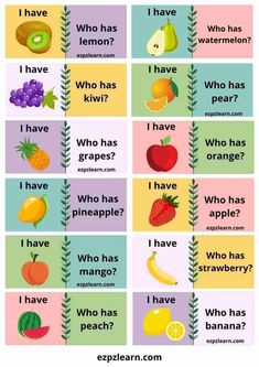 the different fruits and vegetables are shown in this poster, which includes words that describe what they