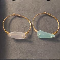 This Listing Is For A Handmade Glass.Rock.Beach. Set Of 2 Handmade Sea Glass Brass Bangle Type Bracelets In Lavender And Aqua. Latch At Back, Not Adjustable. Seaglass Bracelets, Seaglass Jewelry, Rock Beach, Sea Glass Bracelet, Brass Bangle, Beach Blue, Brass Bracelet, Glass Bracelet, Beach Jewelry