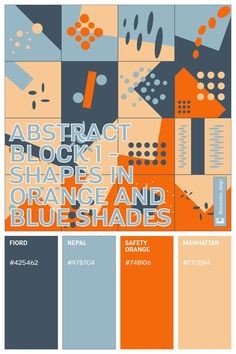 abstract shapes in orange and blueshades are featured on the cover of this book