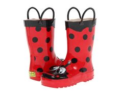 Cute Waterproof Rain Boots For Outdoor, Cute Waterproof Outdoor Rain Boots, Cute Waterproof Boots With Round Toe, Playful Waterproof Boots For Outdoor, Playful Waterproof Boots With Round Toe, Playful Waterproof Round Toe Boots, Playful Round Toe Boots For Outdoor, Red Hiking Boots With Round Toe, Red Insulated Boots For Outdoor Activities